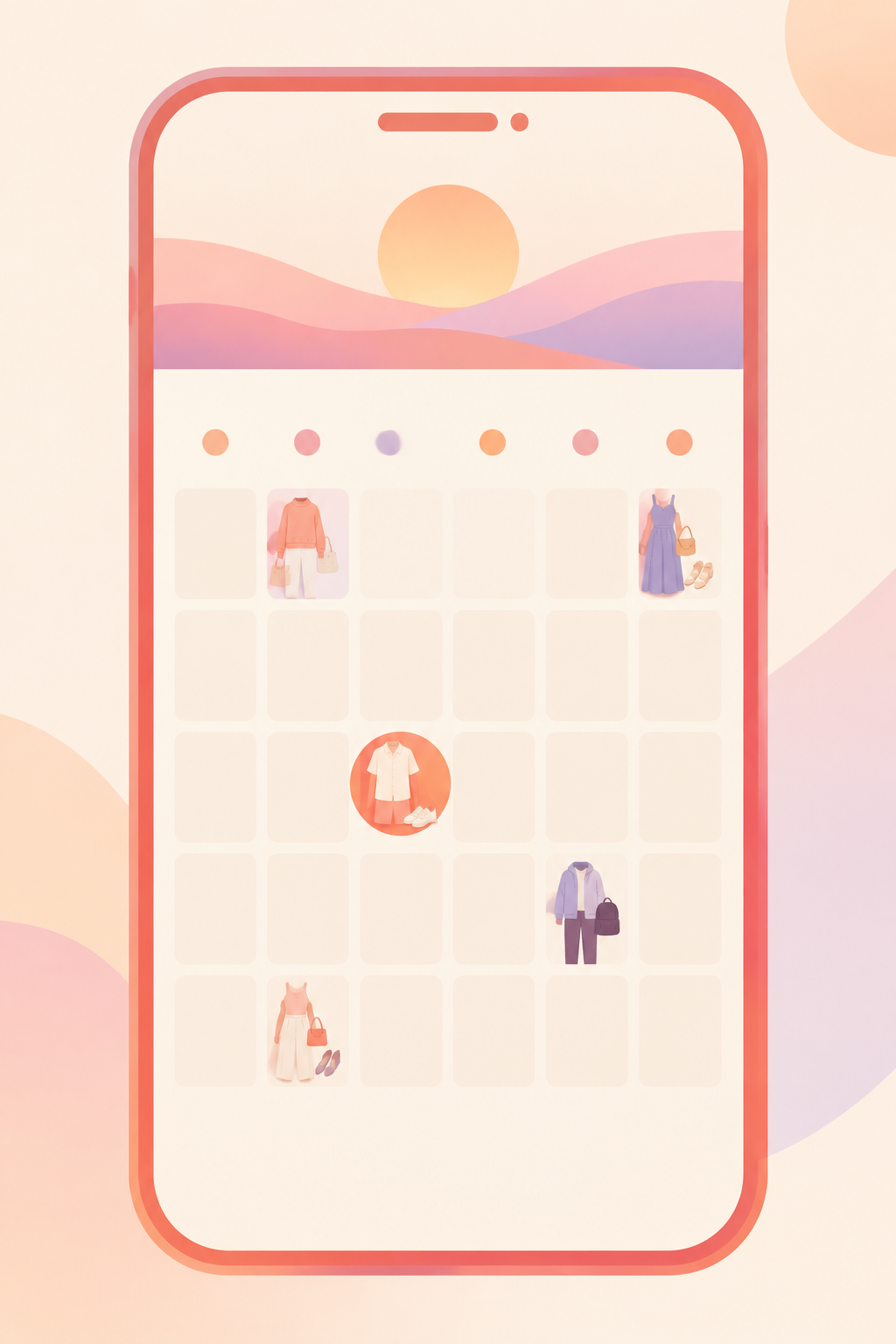 Closet Genie outfit calendar month view with planned looks