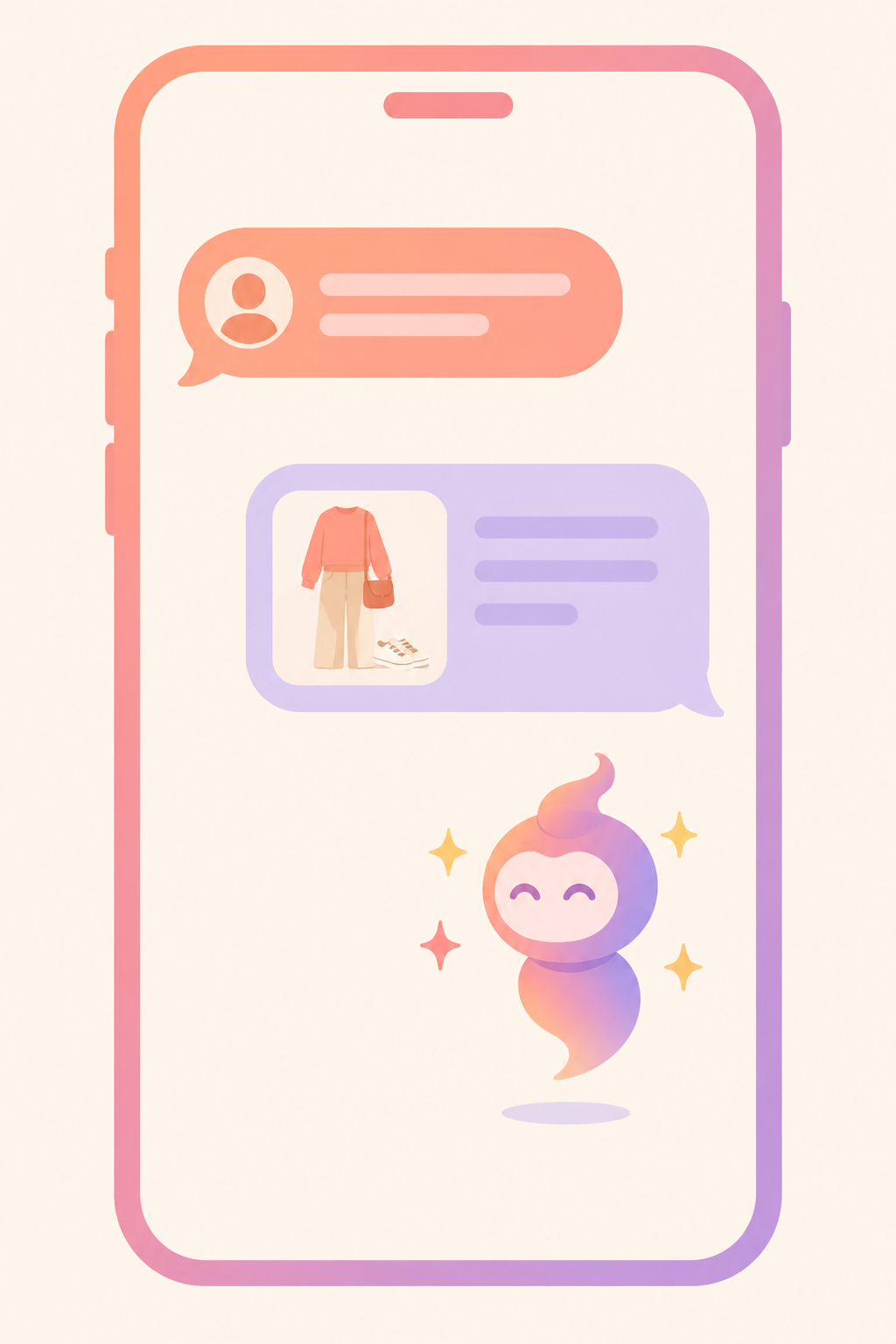 Closet Genie floating AI stylist chat panel next to the wardrobe